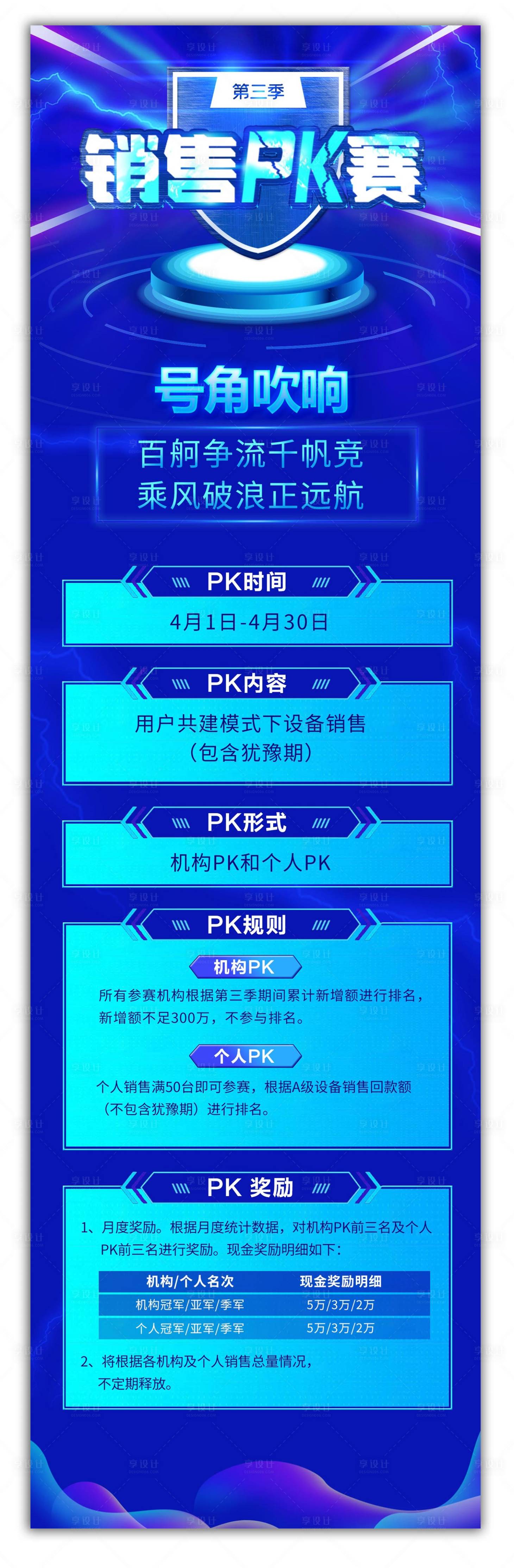 源文件下载【享设计】搜索编号：47290009234665443【擂台销售团队PK比赛活动宣发长图设计】