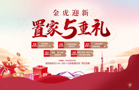 源文件下载【置业5重礼展板】编号：20220316144026802