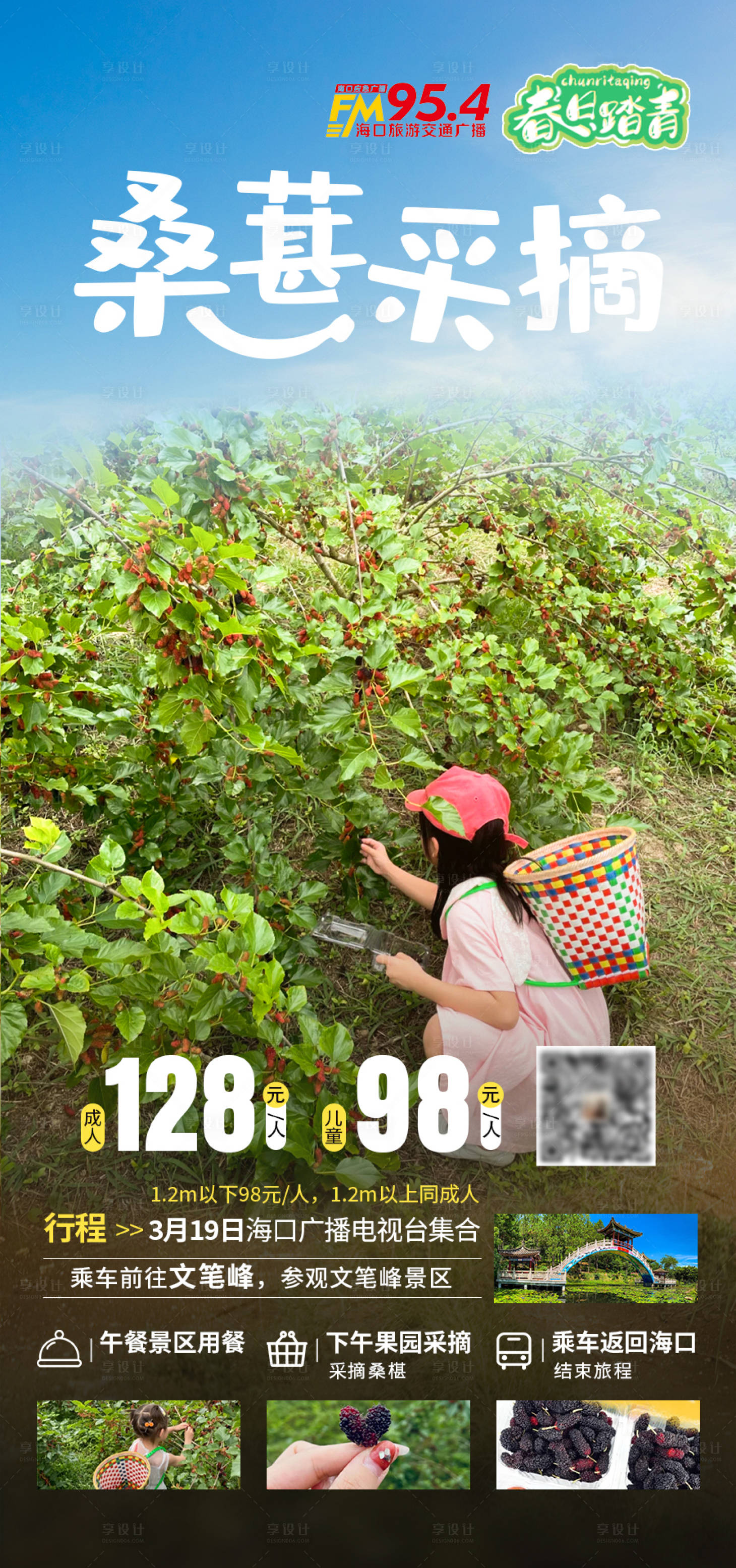 源文件下载【桑葚采摘简约海报】编号：55030009019955772