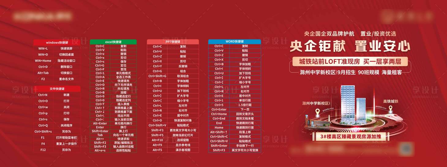 源文件下载【地产快捷键海报】编号：66920009159845169