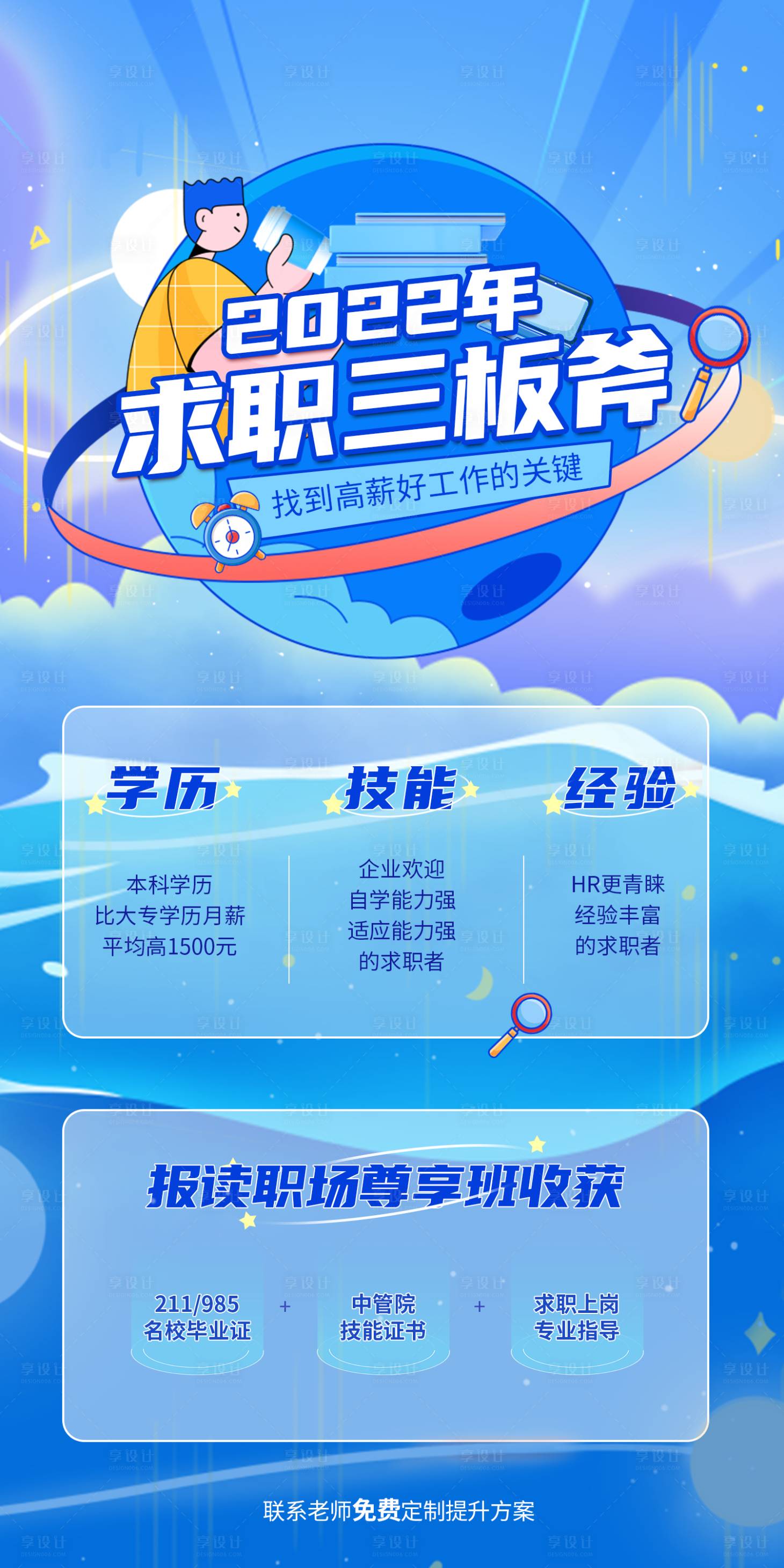 源文件下载【求职三板斧插画海报】编号：30110009098035640