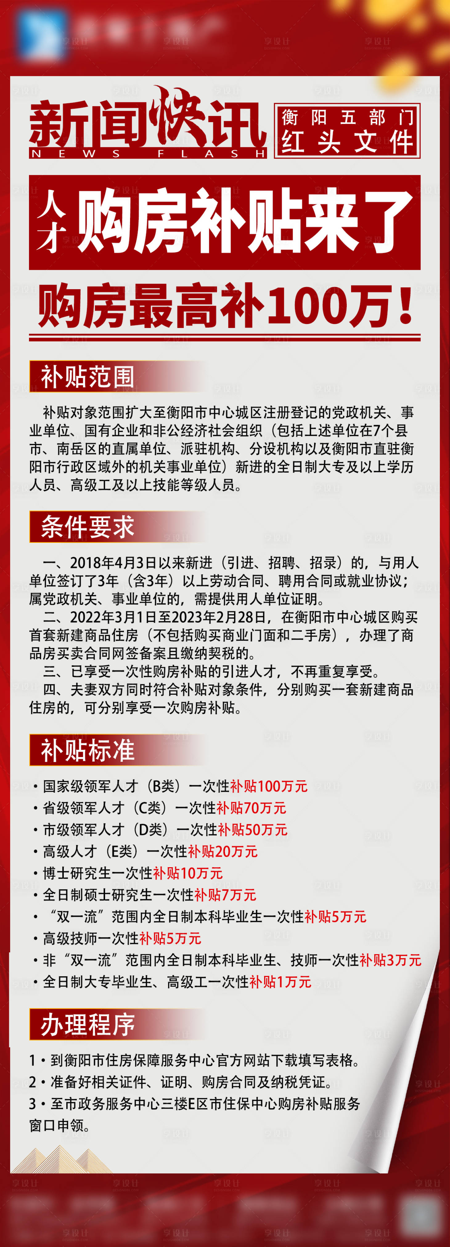 源文件下載【享設(shè)計】搜索編號：81990008757111549【政府購房補(bǔ)貼大字報報紙海報】