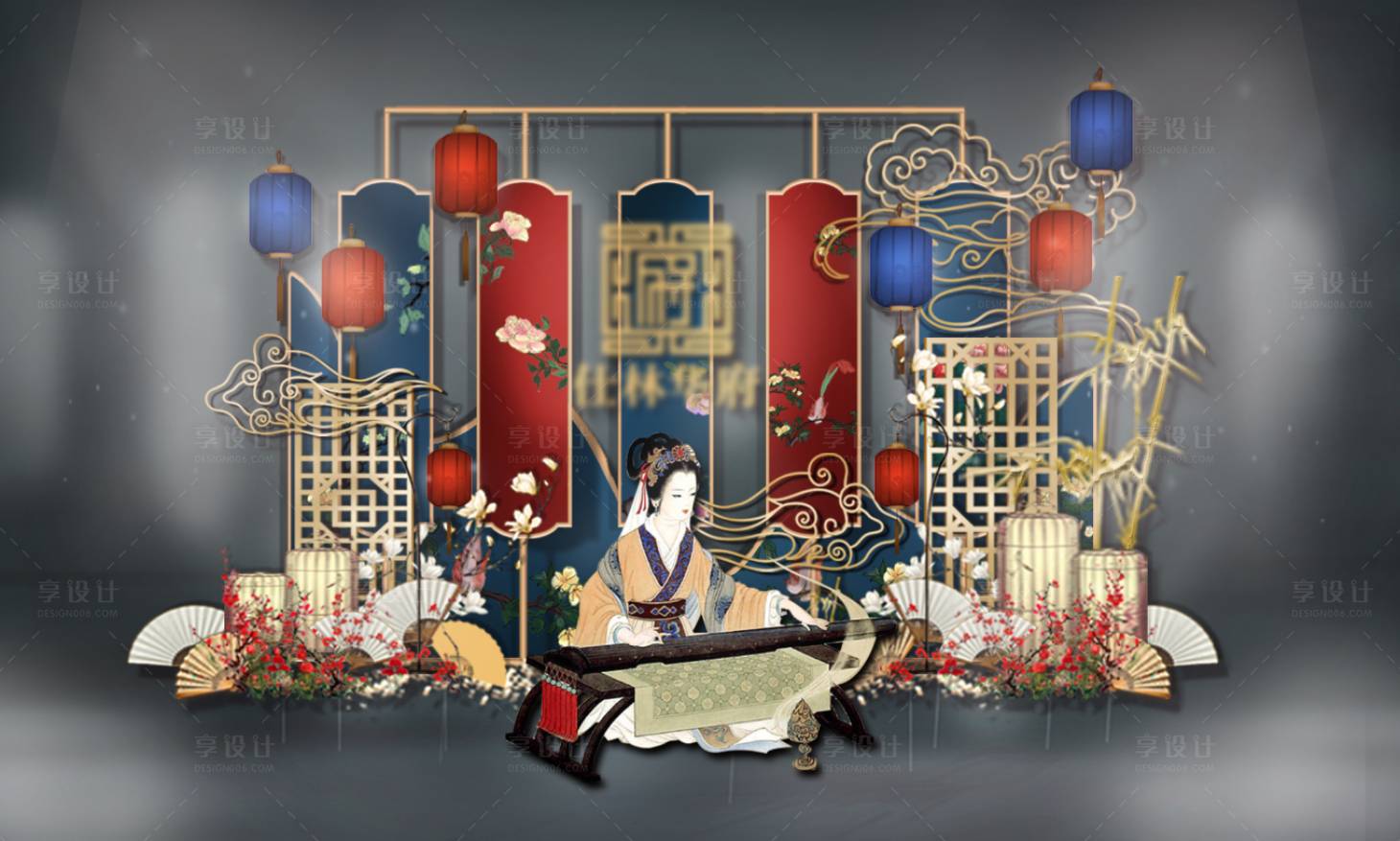 源文件下載【享設(shè)計】搜索編號：70870008994064454【房地產(chǎn)新中式美陳打卡DP點(diǎn)】