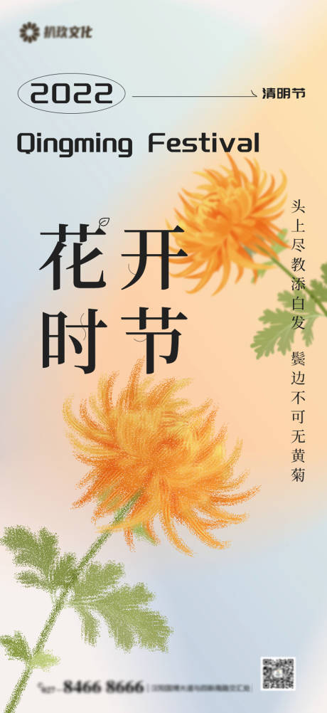 源文件下载【清明节菊花海报】编号：20220331112628235