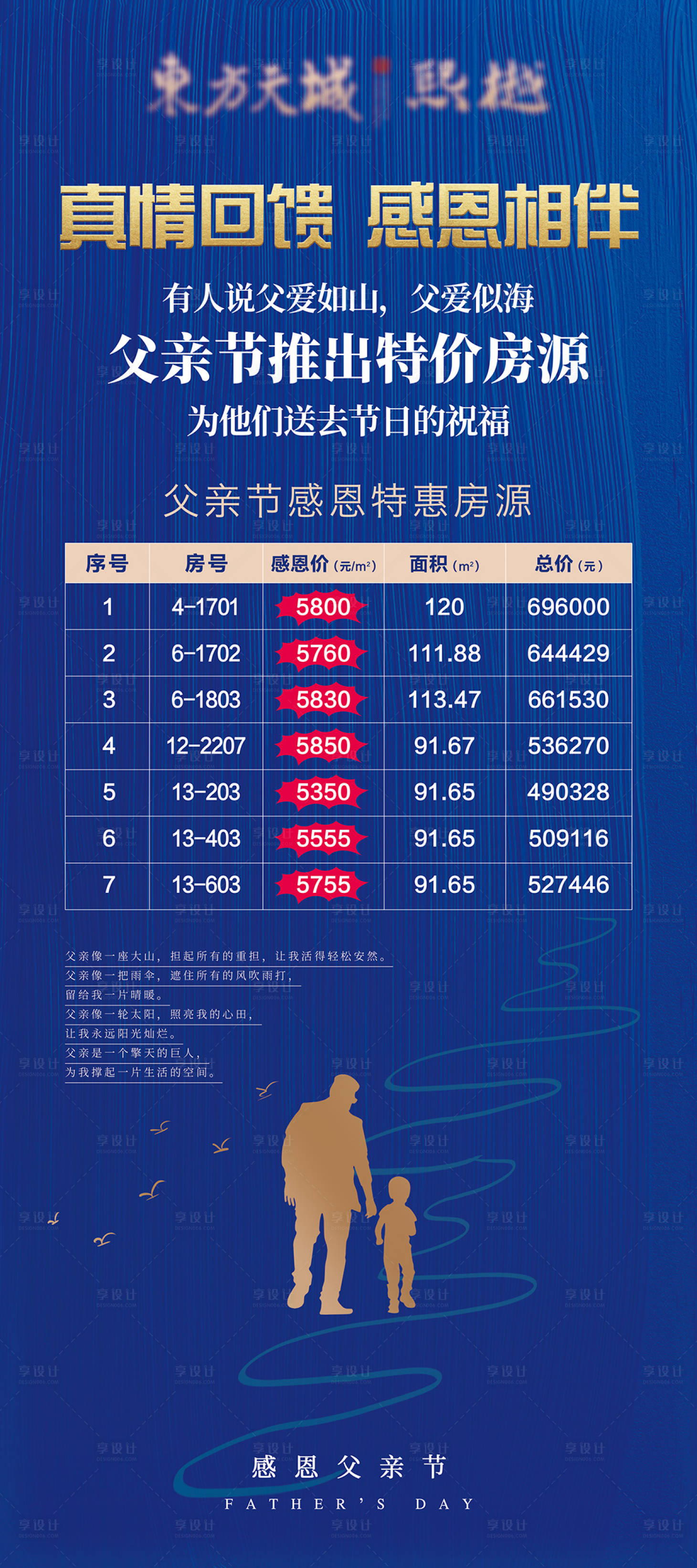 源文件下載【享設(shè)計】搜索編號：29450009592915910【父親節(jié)特價房展架】