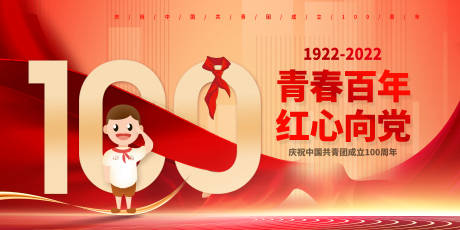庆祝中国共青团成立百周年展板