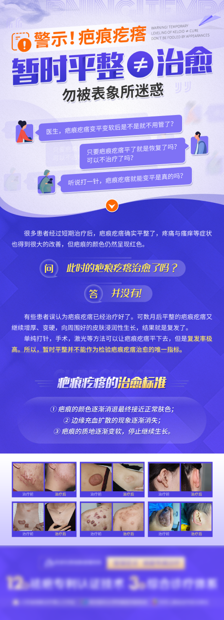 源文件下载【医疗海报 疤痕疙瘩暂时平整≠治愈】编号：20220401150934669