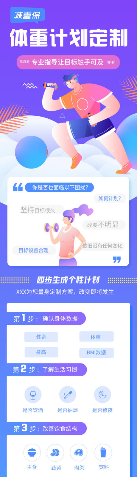 源文件下載【享設(shè)計】搜索編號：84700009326333895【體重計劃長圖】