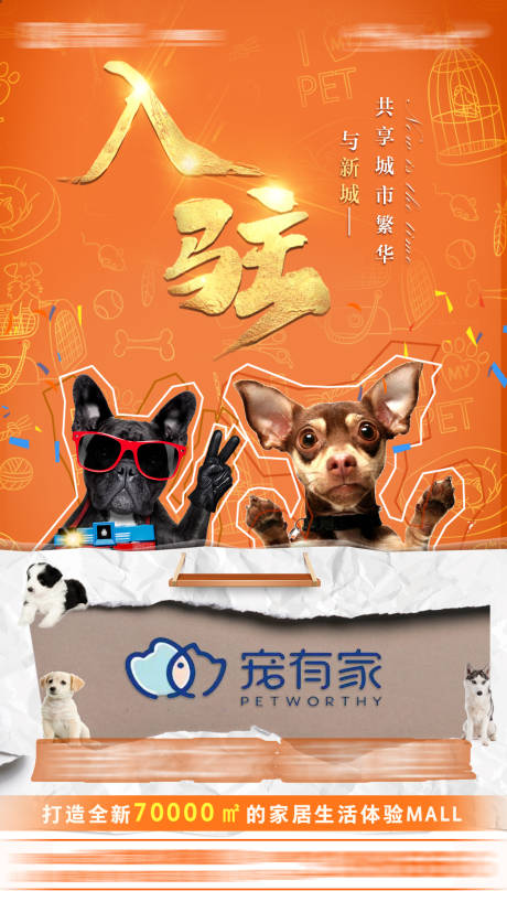 源文件下載【招商寵物店入駐海報】編號：21430009534543447
