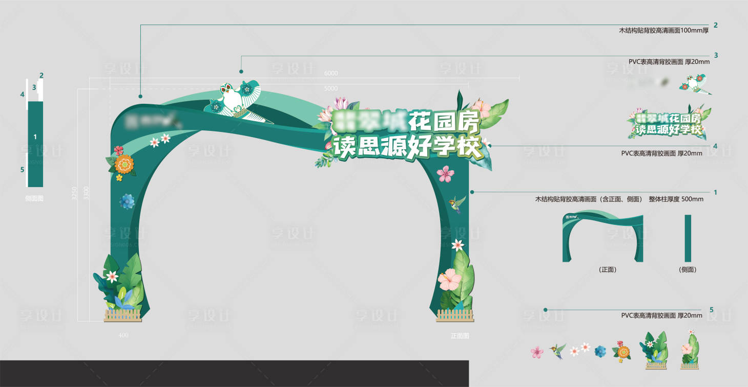 源文件下載【享設計】搜索編號：94980009691768043【地產春天煥新龍門架】