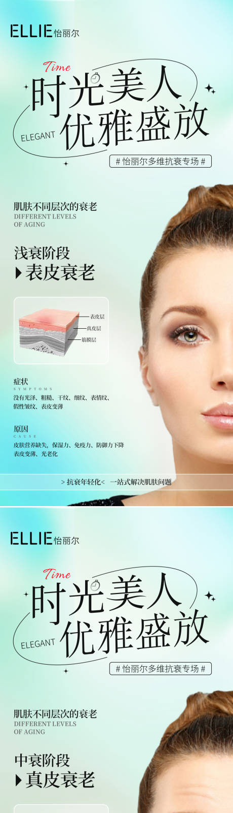 源文件下载【医美抗衰抗老逆龄衰老过程系列海报】编号：53400009683993258