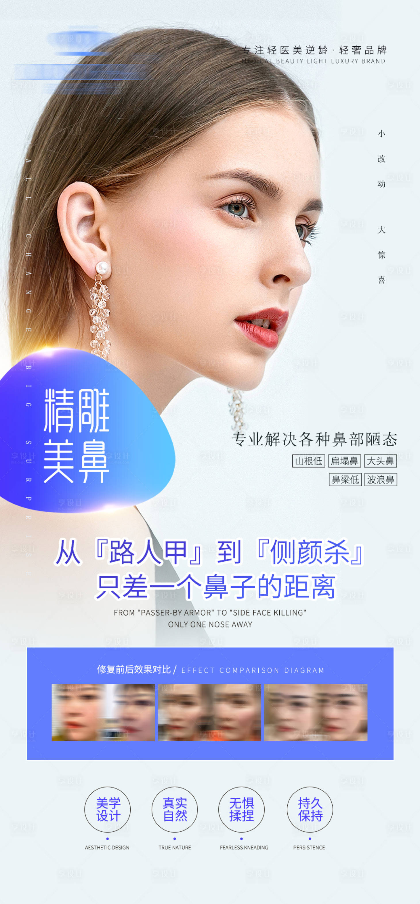 源文件下載【享設計】搜索編號：57440009242354651【鼻子整形海報】