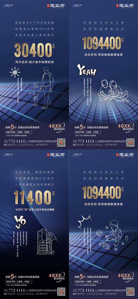 源文件下載【地產藍金學區價值點系列海報】編號：98350009609456702