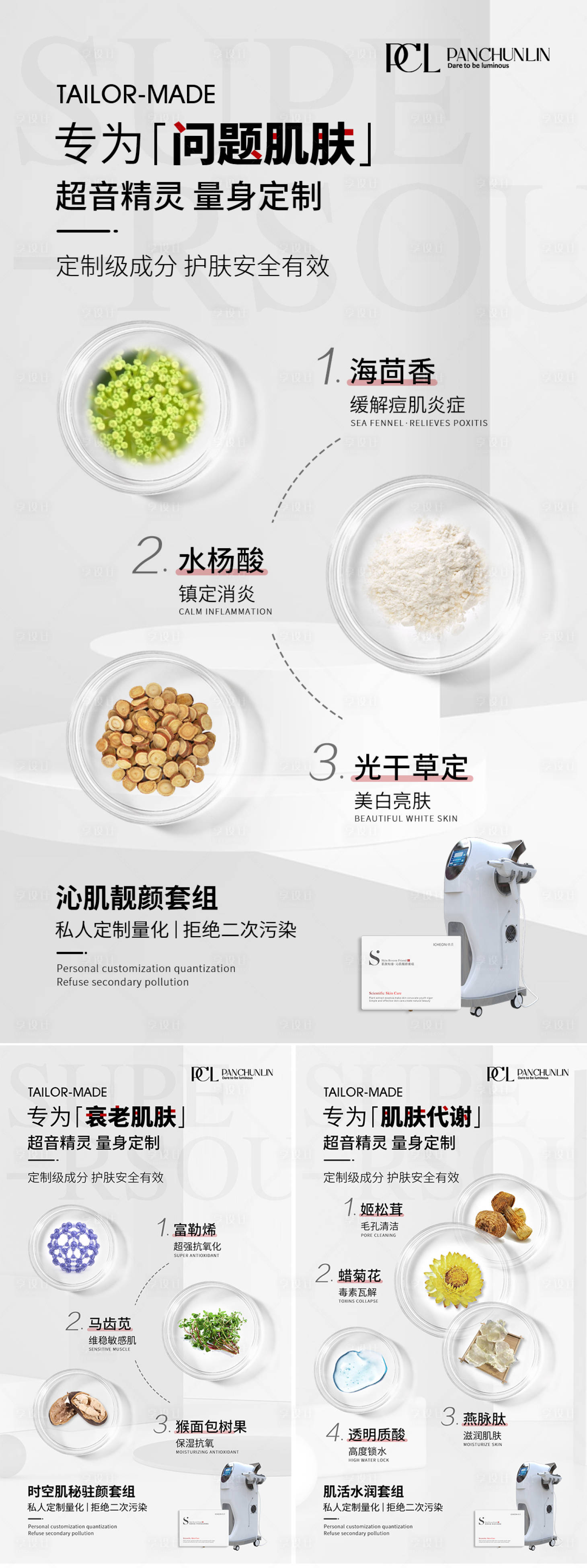 源文件下載【享設計】搜索編號：57180009503502775【美容項目成分功效海報】
