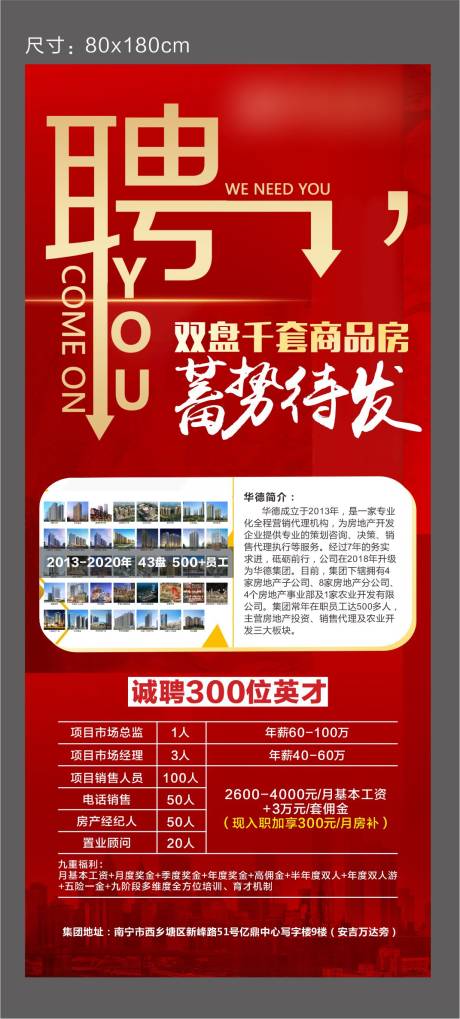 源文件下载【地产招聘展架】编号：30650009546849523