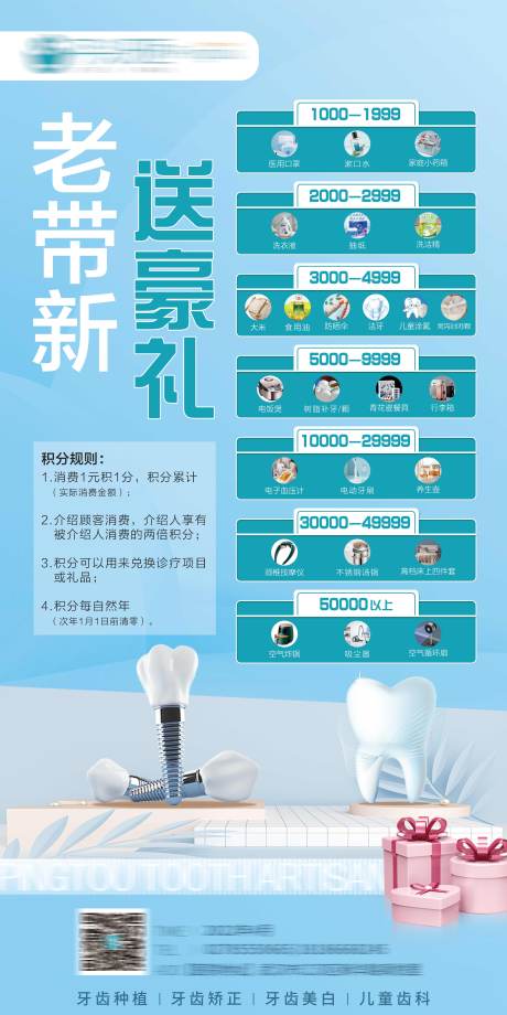 源文件下载【口腔牙科蓝色带客礼品展架】编号：54450009527987811