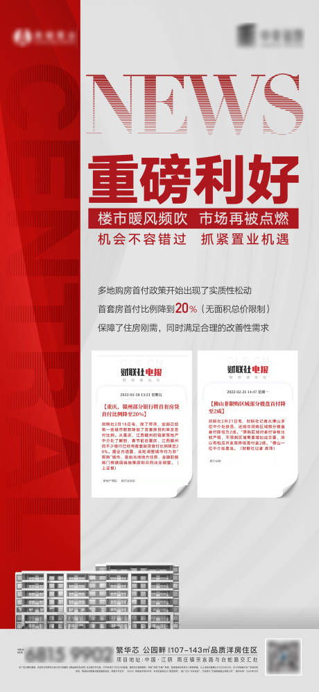源文件下載【地產政策利好海報】編號：11470009542544158