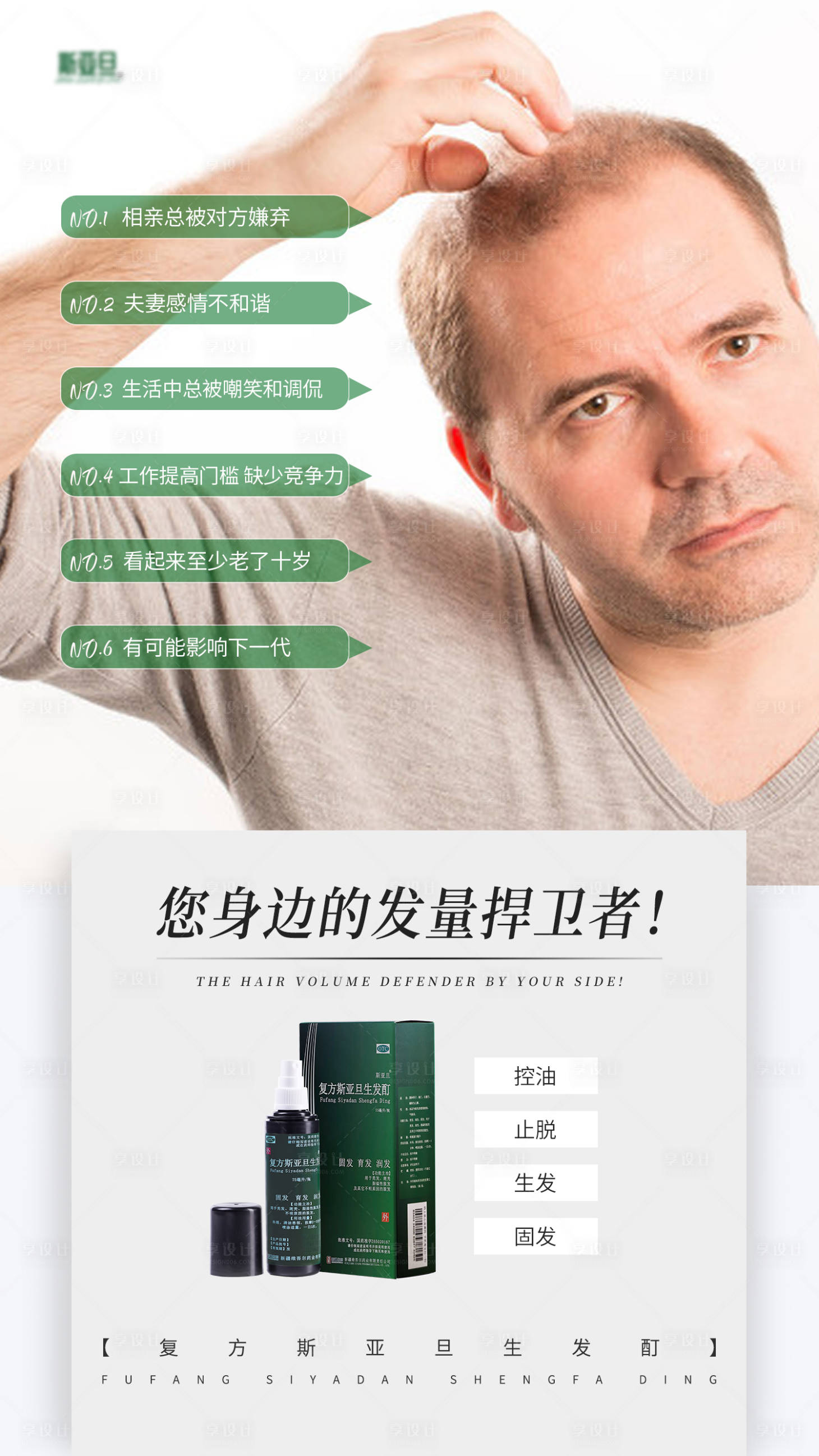 源文件下載【享設計】搜索編號：36540009634423890【脫發困擾植發海報】