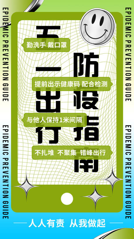 源文件下载【五一出行防疫指南海报】编号：33180009750127459