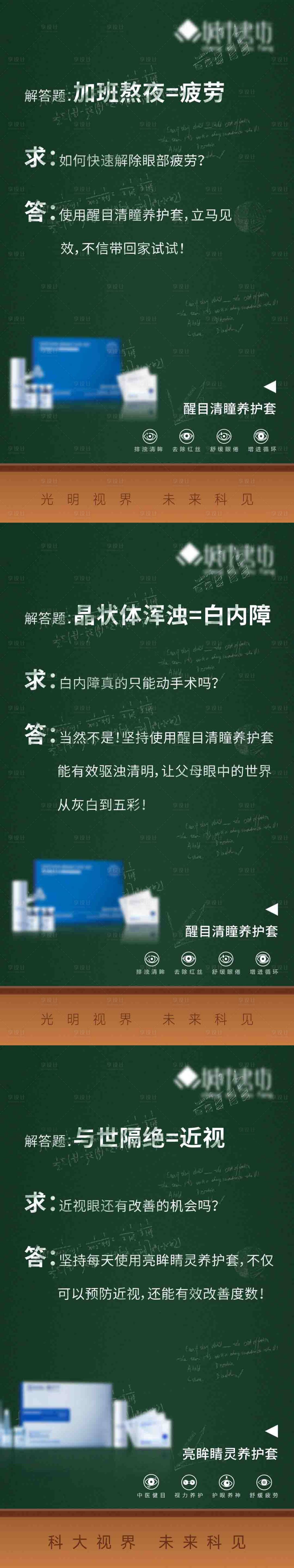 源文件下載【享設計】搜索編號：89290009259633831【黑板報護眼產品功效海報】