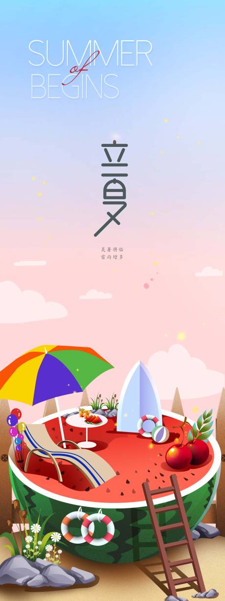 源文件下载【立夏插画海报】编号：84080009377697407