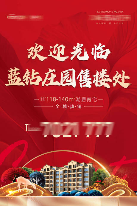 源文件下載【紅色地產立牌背景展板】編號：99050009467184419