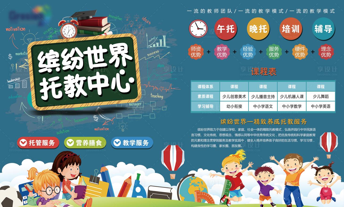 源文件下载【教育托管介绍展板】编号：18970009450191839