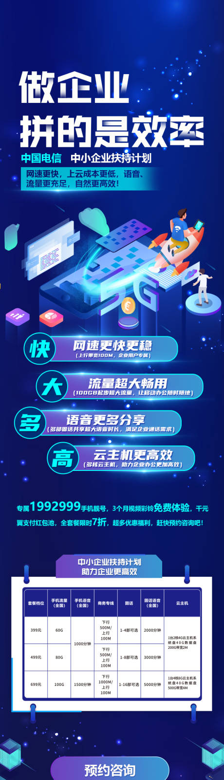源文件下载【电信通讯5G长图海报】编号：46360009449675897