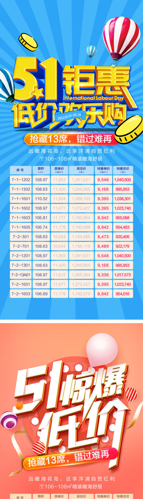 源文件下载【地产五一特惠房源系列海报】编号：20220415092929105
