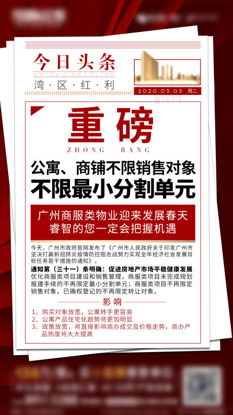 源文件下载【地产今日头条海报】编号：85120009496663956