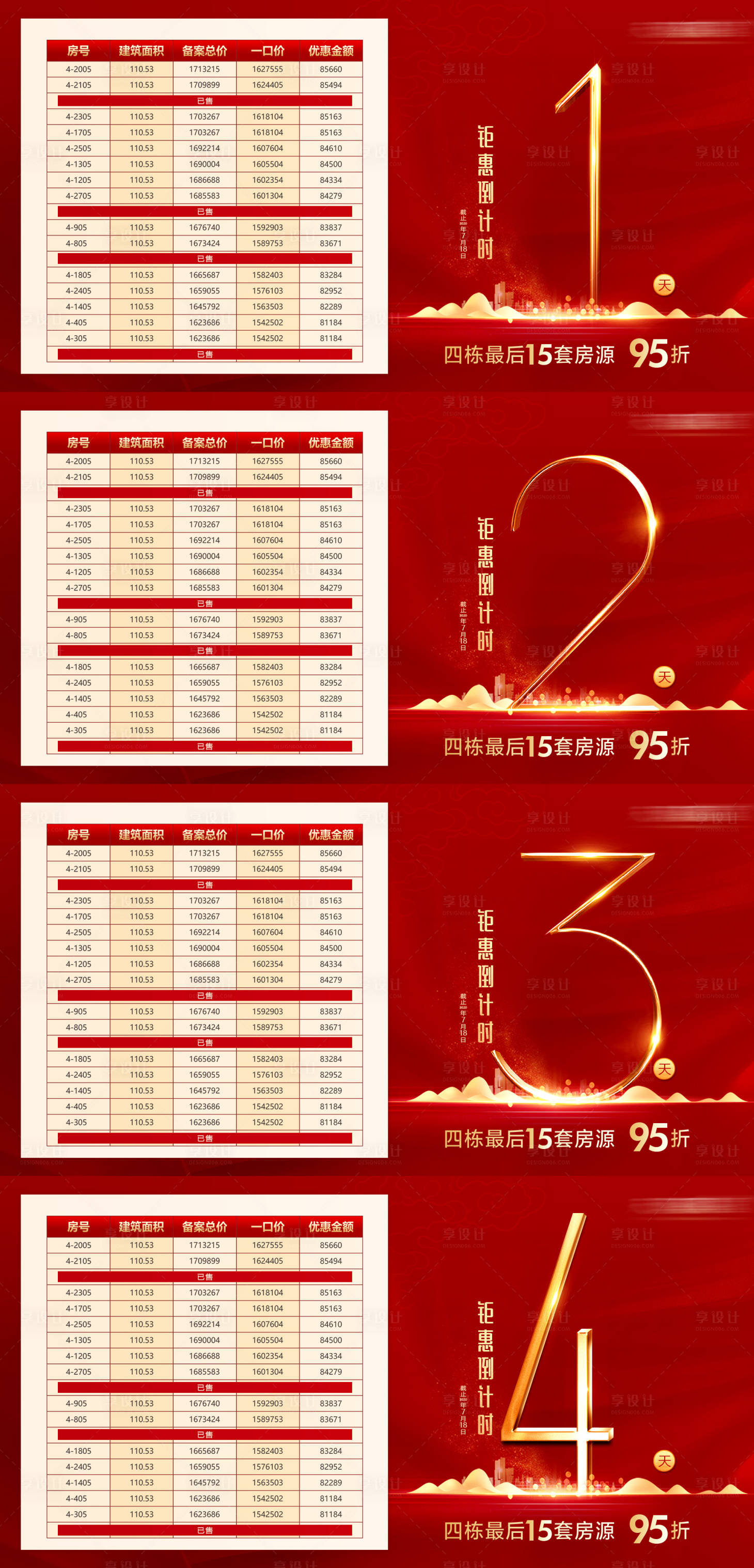 源文件下载【房地产倒计时红金数字海报】编号：67970009660117364