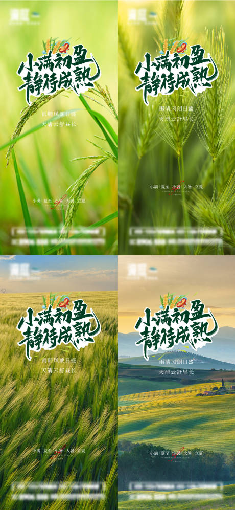 源文件下载【小满夏至小暑大暑立夏节气系列海报】编号：99780010010433745