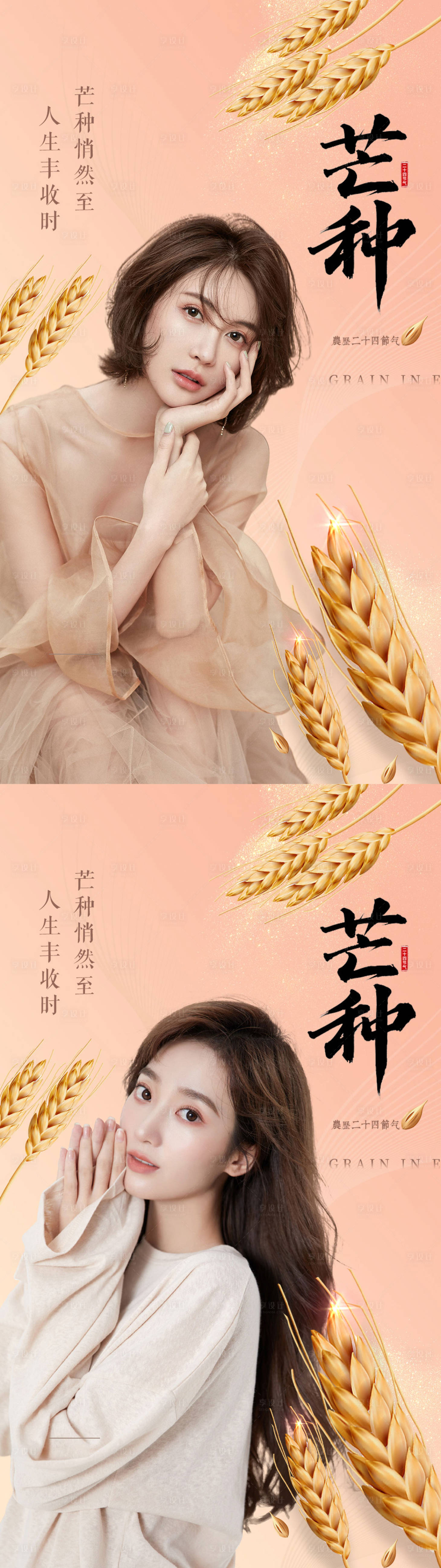 源文件下载【芒种节气系列海报】编号：60360010304586568