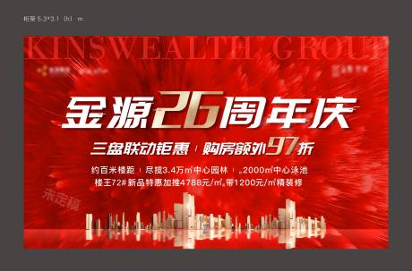 源文件下载【地产周年庆红金活动展板】编号：43940009870463838