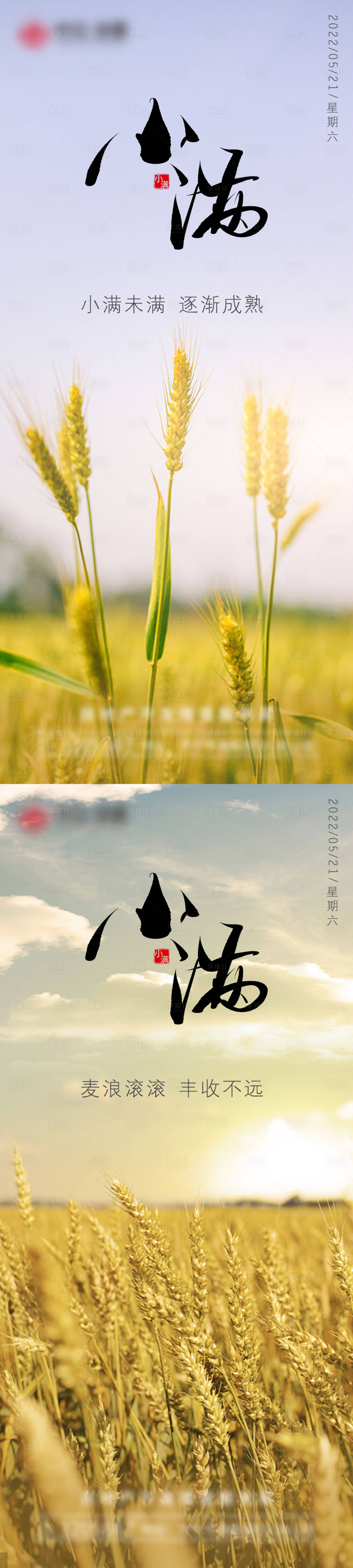 源文件下载【享设计】搜索编号：56050009908706579【小满节气系列海报】