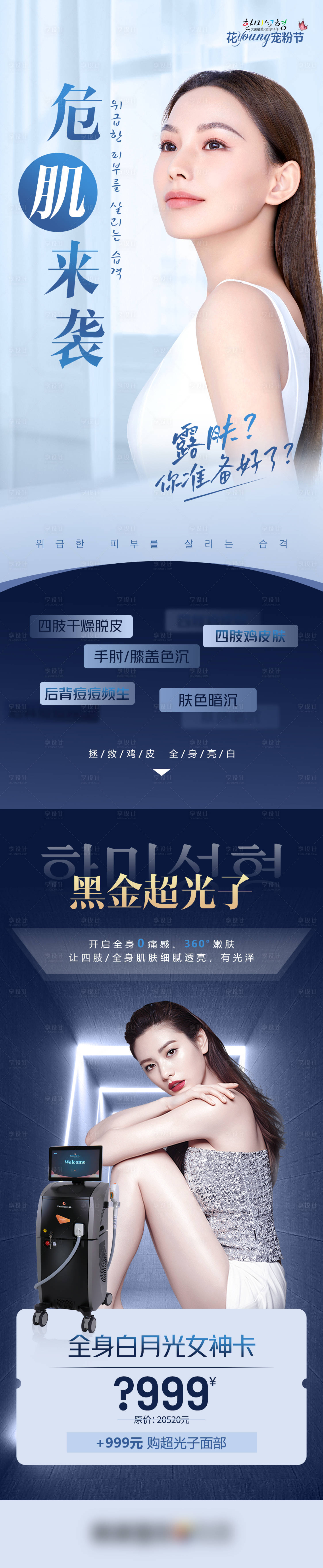 源文件下载【享设计】搜索编号：33080009773615037【医美整形黑金超光子危肌来袭系列海报】
