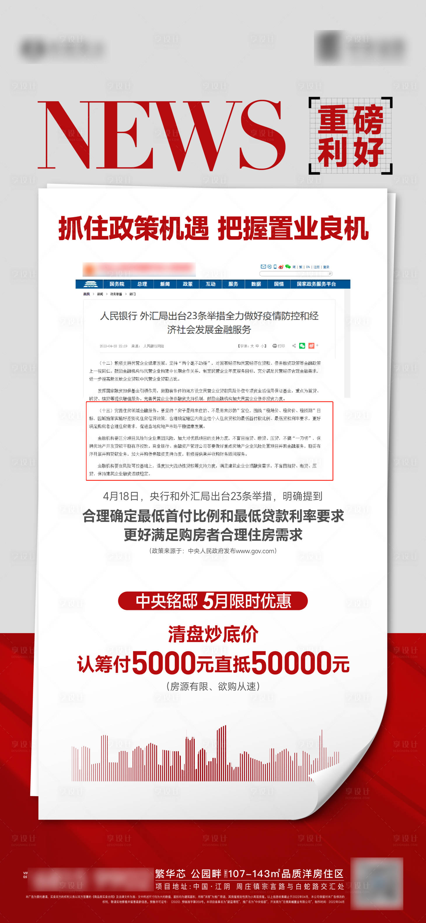 源文件下載【享設計】搜索編號：45000009834705131【政策利好海報】