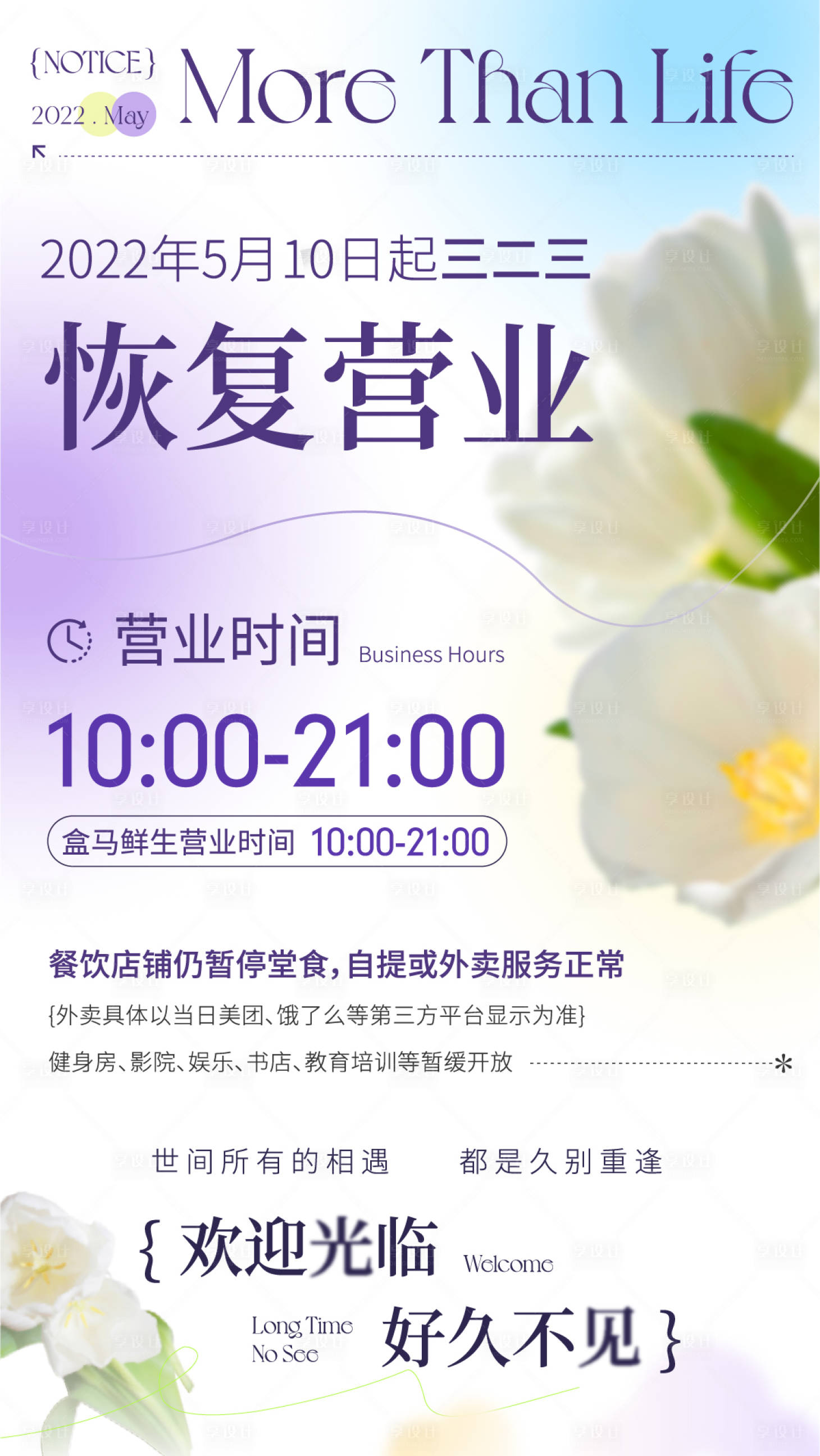 源文件下载【地产商业恢复营业手机海报】编号：14240009896767411