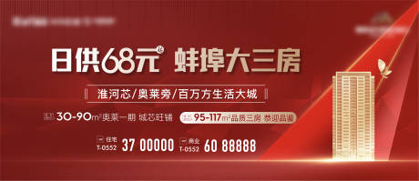 源文件下载【地产发布会建筑红金质感背景板】编号：56770010224265165