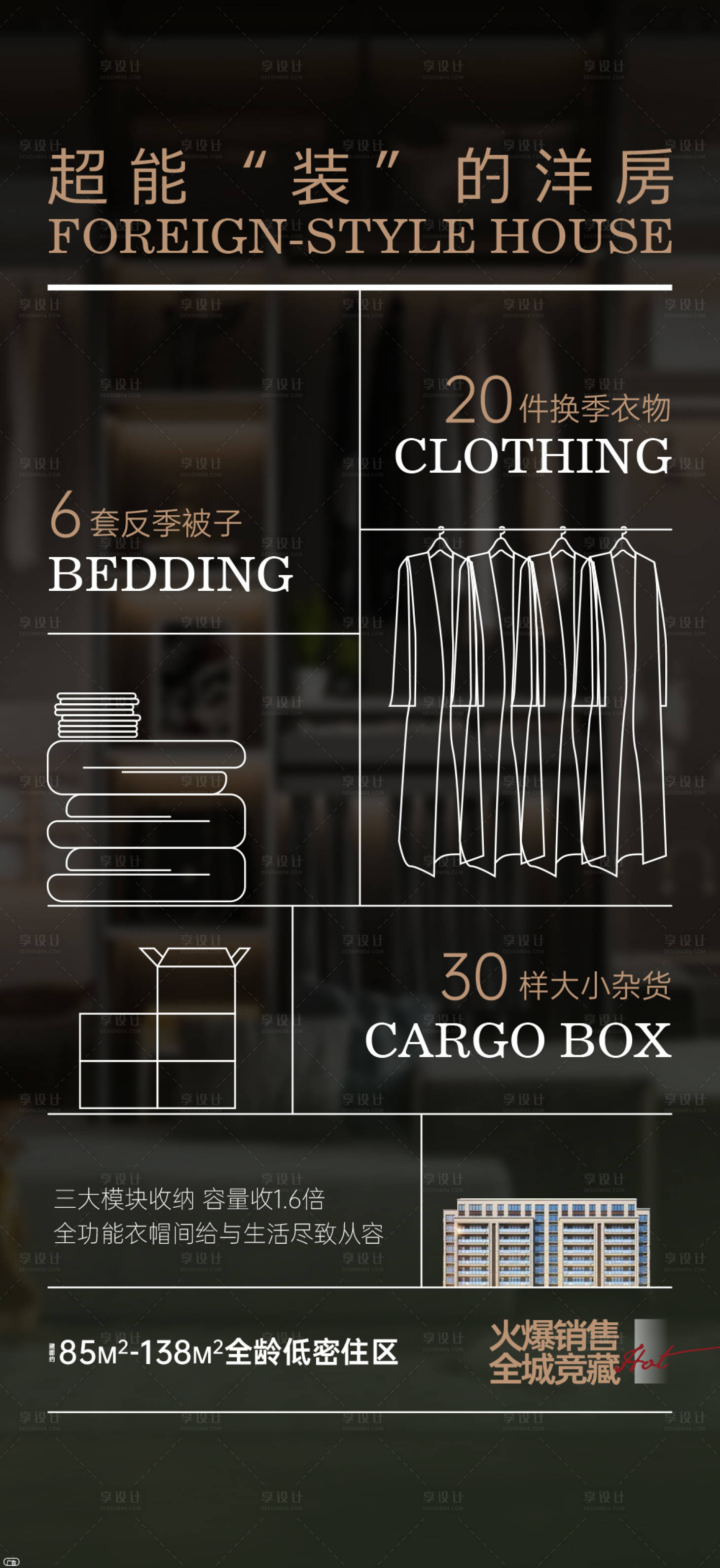 源文件下载【地产洋房衣帽间刷屏海报】编号：92410010076596674