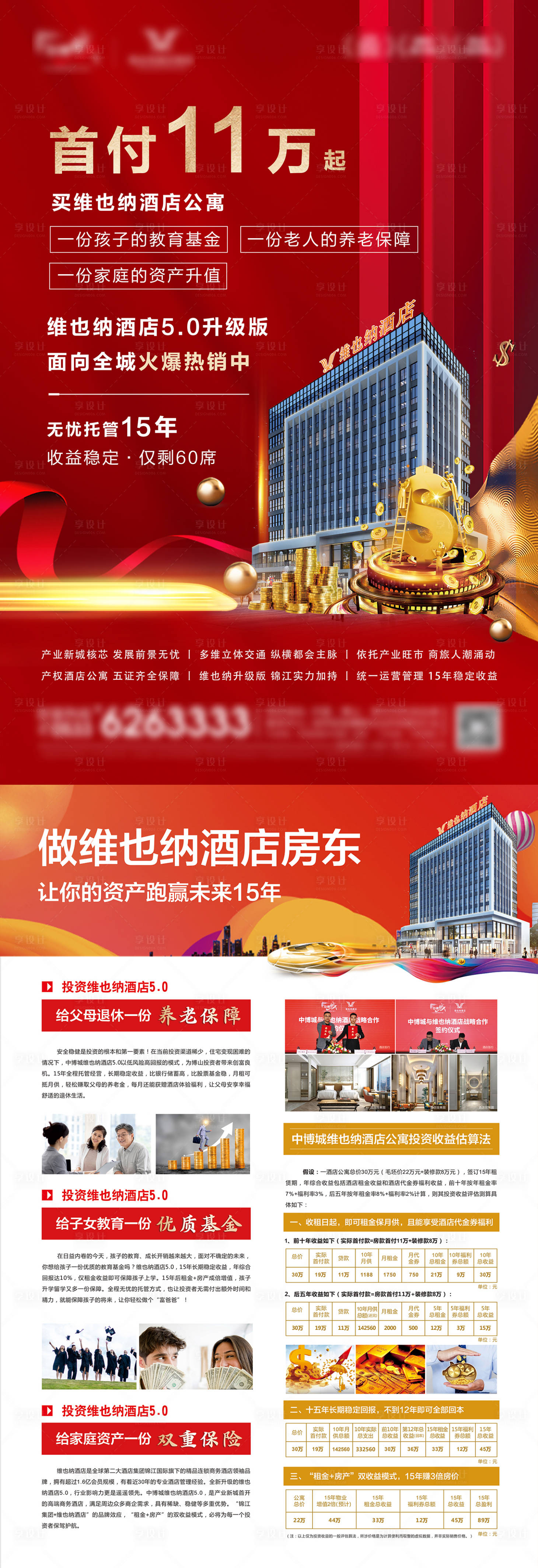 源文件下載【享設(shè)計(jì)】搜索編號(hào)：30250010292251865【紅色公寓商業(yè)酒店投資單頁】