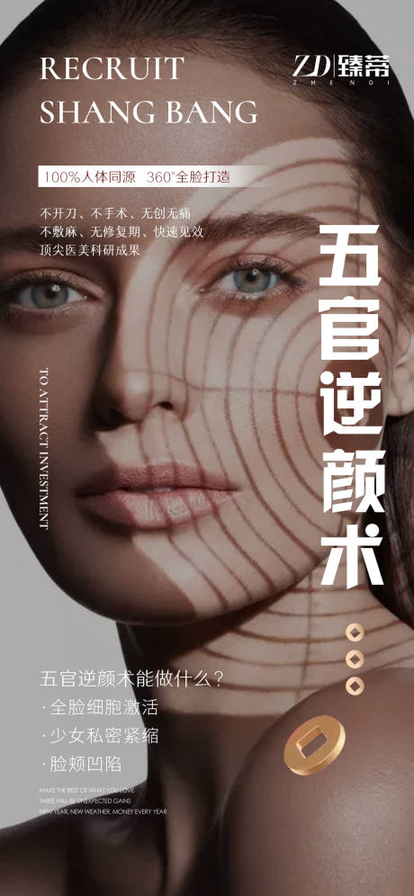 微商医美五官海报