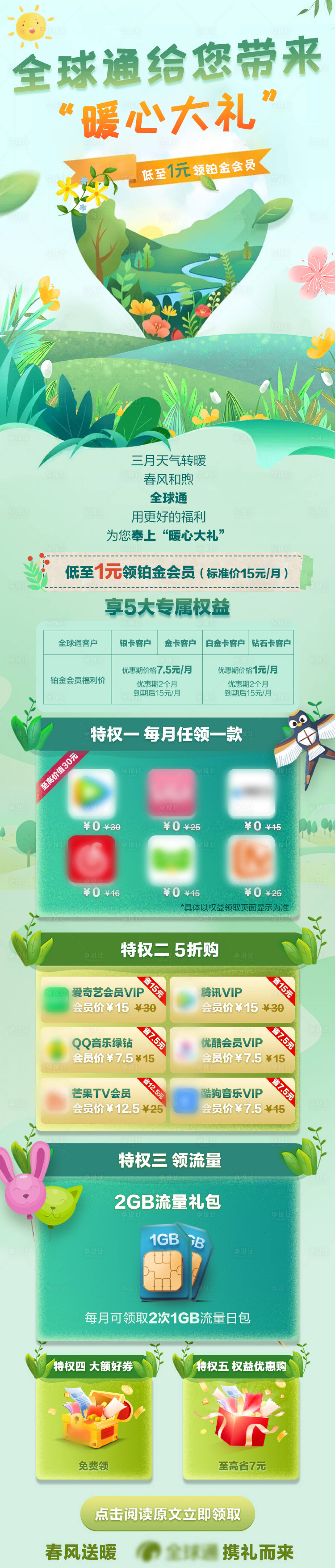 源文件下载【享设计】搜索编号：22690010051093721【全球通铂金会员长图海报】