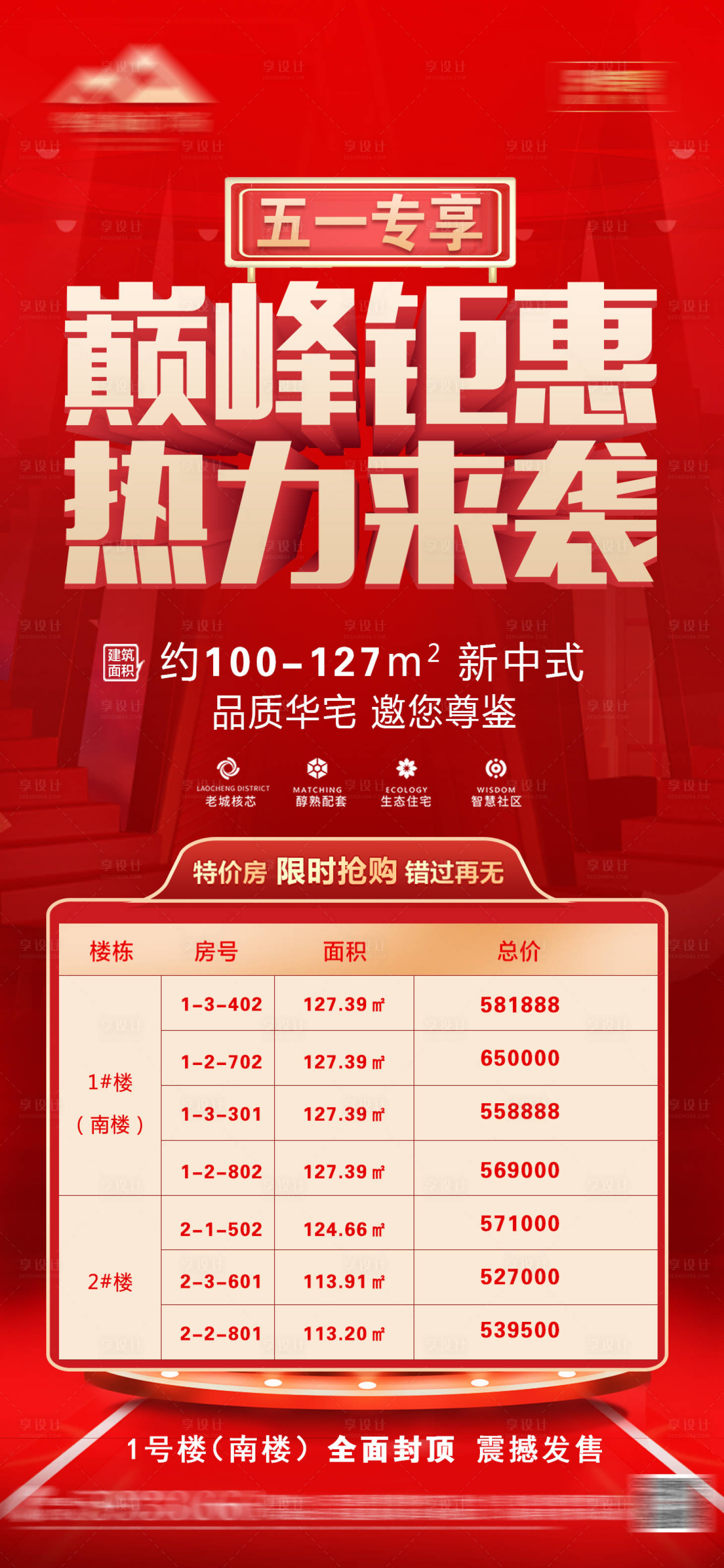源文件下载【享设计】搜索编号：21720009921211795【地产五一特价房海报】