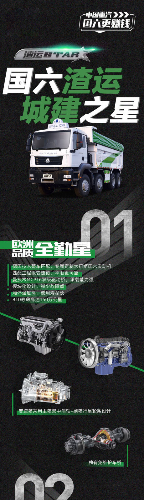 源文件下載【享設計】搜索編號：15660010074535763【國六渣運城建工業風性能簡介海報長圖】