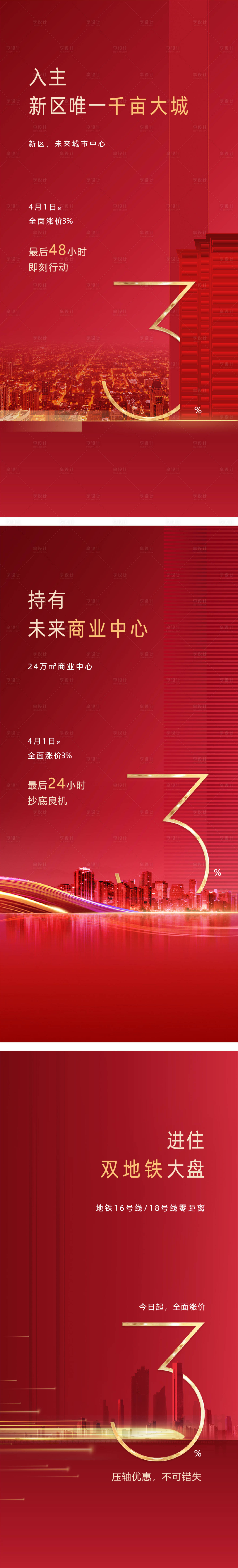 源文件下載【享設(shè)計(jì)】搜索編號(hào)：51560010178916976【地產(chǎn)漲價(jià)倒計(jì)時(shí)紅金系列海報(bào)】