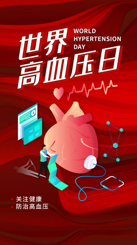 医疗健康世界高血压日海报