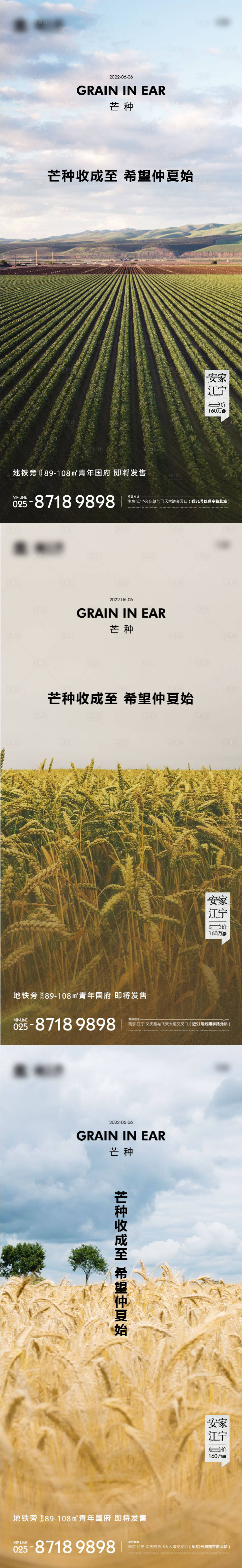 源文件下载【享设计】搜索编号：80260010294377013【芒种节气系列海报】