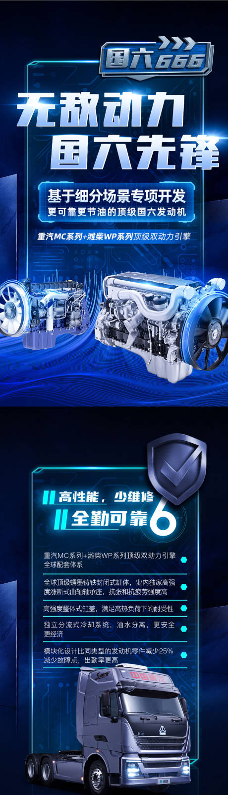 源文件下載【卡車發動機簡介宣傳海報】編號：35990010072653760