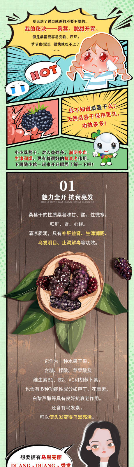 源文件下载【桑葚的大功效长图海报】编号：67270010258402753